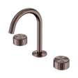 An image of Nero Tapware's Serenity Basin Set Arc Spout With Metal Handle Brushed Bronze