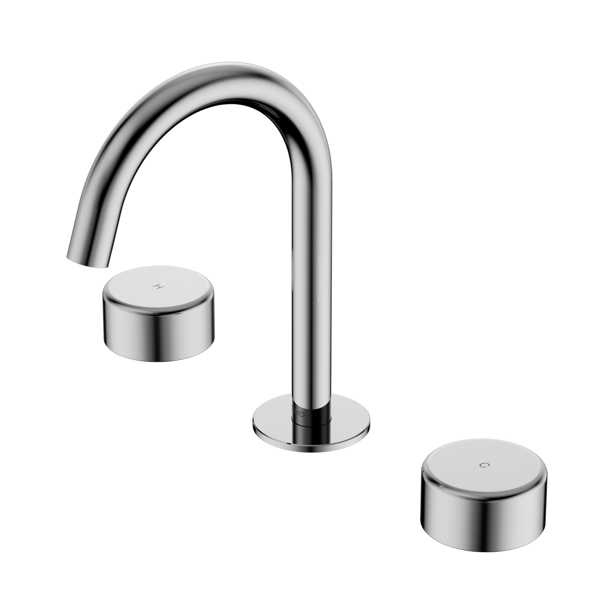 An image of Nero Tapware's Serenity Basin Set Arc Spout With Metal Handle Chrome