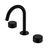 An image of Nero Tapware's Serenity Basin Set Arc Spout With Metal Handle Matt Black