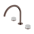 An image of Nero Tapware's Serenity Bath/Kitchen Set Arc Spout With Carrara Handle Brushed Bronze
