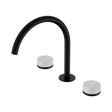 An image of Nero Tapware's Serenity Bath/Kitchen Set Arc Spout With Carrara Handle Matt Black