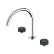 An image of Nero Tapware's Serenity Bath/Kitchen Set Arc Spout With Verde Alpi Handle Brushed Nickel