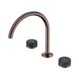 An image of Nero Tapware's Serenity Bath/Kitchen Set Arc Spout With Verde Alpi Handle Brushed Bronze