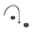 An image of Nero Tapware's Serenity Bath/Kitchen Set Arc Spout With Verde Alpi Handle Chrome