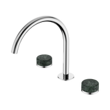 An image of Nero Tapware's Serenity Bath/Kitchen Set Arc Spout With Verde Alpi Handle Chrome