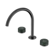 An image of Nero Tapware's Serenity Bath/Kitchen Set Arc Spout With Verde Alpi Handle Gun Metal