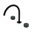 An image of Nero Tapware's Serenity Bath/Kitchen Set Arc Spout With Verde Alpi Handle Matt Black
