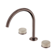 An image of Nero Tapware's Serenity Bath/Kitchen Set Arc Spout With Rome Travertine Handle Brushed Bronze