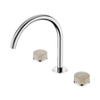 An image of Nero Tapware's Serenity Bath/Kitchen Set Arc Spout With Rome Travertine Handle Chrome
