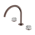 An image of Nero Tapware's Serenity Bath/Kitchen Set Arc Spout With Arabescato Corchia Handle Brushed Bronze