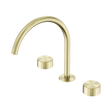 An image of Nero Tapware's Serenity Bath/Kitchen Set Arc Spout With Metal Handle Brushed Gold