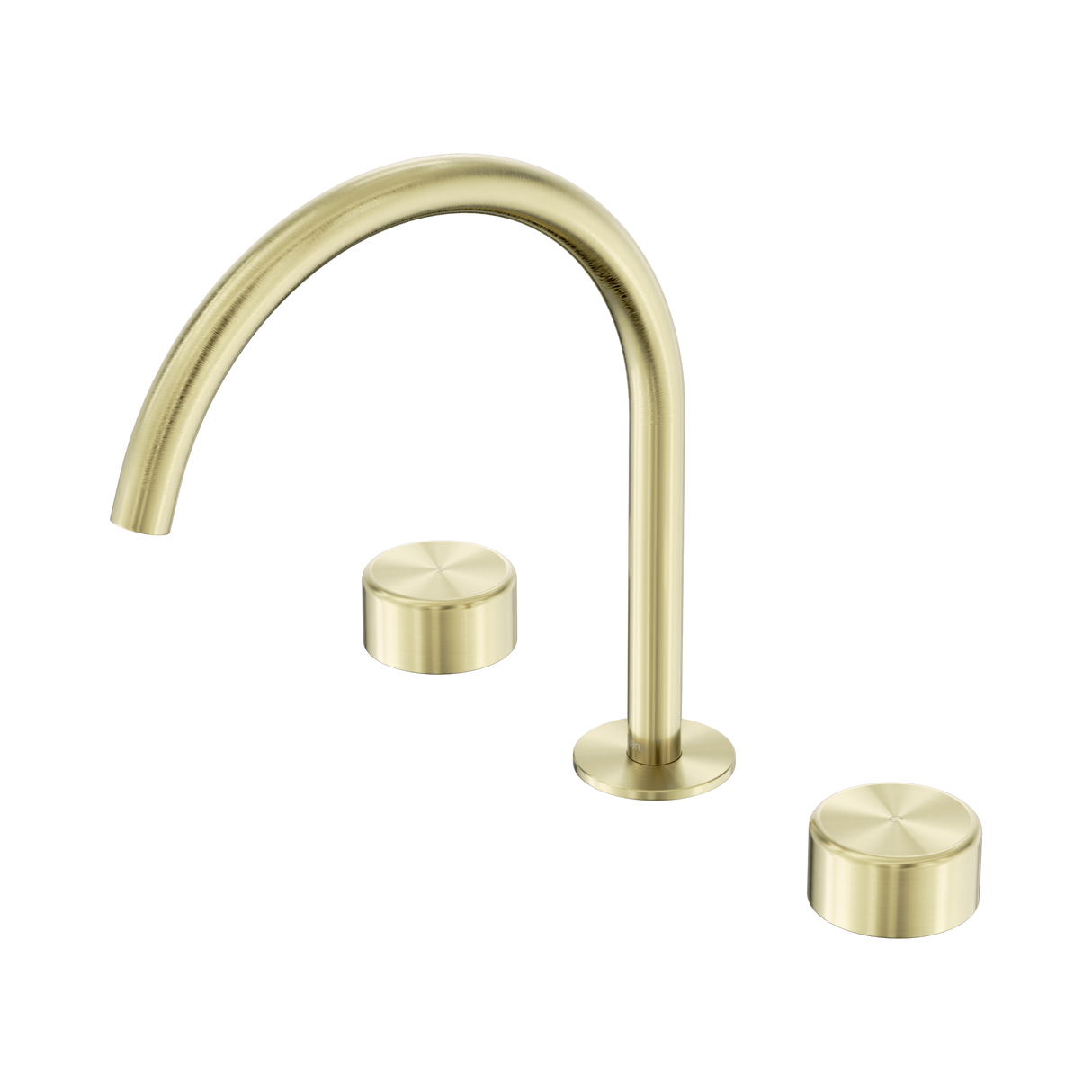 An image of Nero Tapware's Serenity Bath/Kitchen Set Arc Spout With Metal Handle Brushed Gold