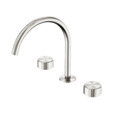 An image of Nero Tapware's Serenity Bath/Kitchen Set Arc Spout With Metal Handle Brushed Nickel
