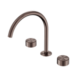 An image of Nero Tapware's Serenity Bath/Kitchen Set Arc Spout With Metal Handle Brushed Bronze