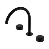 An image of Nero Tapware's Serenity Bath/Kitchen Set Arc Spout With Metal Handle Matt Black