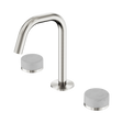 An image of Nero Tapware's Serenity Basin Set Edge Spout With Carrara Handle Brushed Nickel