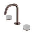 An image of Nero Tapware's Serenity Basin Set Edge Spout With Carrara Handle Brushed Bronze