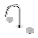 An image of Nero Tapware's Serenity Basin Set Edge Spout With Carrara Handle Chrome