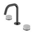 An image of Nero Tapware's Serenity Basin Set Edge Spout With Carrara Handle Gun Metal