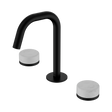 An image of Nero Tapware's Serenity Basin Set Edge Spout With Carrara Handle Matt Black