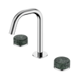 An image of Nero Tapware's Serenity Basin Set Edge Spout With Verde Alpi Handle Chrome