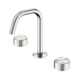 An image of Nero Tapware's Serenity Basin Set Edge Spout With Metal Handle Brushed Nickel