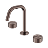 An image of Nero Tapware's Serenity Basin Set Edge Spout With Metal Handle Brushed Bronze