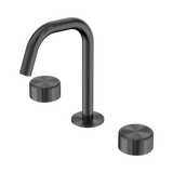 An image of Nero Tapware's Serenity Basin Set Edge Spout With Metal Handle Gun Metal