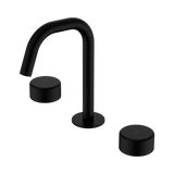 An image of Nero Tapware's Serenity Basin Set Edge Spout With Metal Handle Matt Black