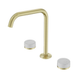 An image of Nero Tapware's Serenity Bath/Kitchen Set Edge Spout With Carrara Handle Brushed Gold