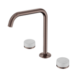 An image of Nero Tapware's Serenity Bath/Kitchen Set Edge Spout With Carrara Handle Brushed Bronze