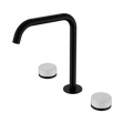 An image of Nero Tapware's Serenity Bath/Kitchen Set Edge Spout With Carrara Handle Matt Black