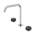 An image of Nero Tapware's Serenity Bath/Kitchen Set Edge Spout With Verde Alpi Handle Brushed Nickel