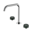 An image of Nero Tapware's Serenity Bath/Kitchen Set Edge Spout With Verde Alpi Handle Chrome