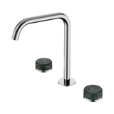 An image of Nero Tapware's Serenity Bath/Kitchen Set Edge Spout With Verde Alpi Handle Chrome