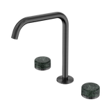 An image of Nero Tapware's Serenity Bath/Kitchen Set Edge Spout With Verde Alpi Handle Gun Metal