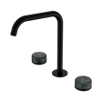 An image of Nero Tapware's Serenity Bath/Kitchen Set Edge Spout With Verde Alpi Handle Matt Black