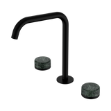 An image of Nero Tapware's Serenity Bath/Kitchen Set Edge Spout With Verde Alpi Handle Matt Black