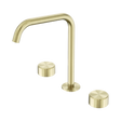 An image of Nero Tapware's Serenity Bath/Kitchen Set Edge Spout With Metal Handle Brushed Gold