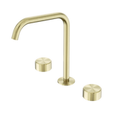 An image of Nero Tapware's Serenity Bath/Kitchen Set Edge Spout With Metal Handle Brushed Gold