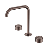 An image of Nero Tapware's Serenity Bath/Kitchen Set Edge Spout With Metal Handle Brushed Bronze