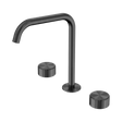 An image of Nero Tapware's Serenity Bath/Kitchen Set Edge Spout With Metal Handle Gun Metal