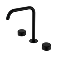 An image of Nero Tapware's Serenity Bath/Kitchen Set Edge Spout With Metal Handle Matt Black