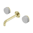 An image of Nero Tapware's Serenity Wall Basin Set 160mm Spout With Carrara Handle Brushed Gold