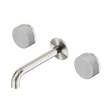 An image of Nero Tapware's Serenity Wall Basin Set 160mm Spout With Carrara Handle Brushed Nickel