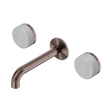 An image of Nero Tapware's Serenity Wall Basin Set 160mm Spout With Carrara Handle Brushed Bronze