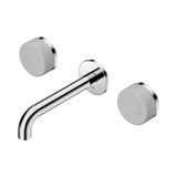 An image of Nero Tapware's Serenity Wall Basin Set 160mm Spout With Carrara Handle Chrome