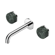 An image of Nero Tapware's Serenity Wall Basin Set 160mm Spout With Verde Alpi Handle Chrome