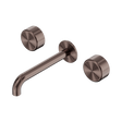 An image of Nero Tapware's Serenity Wall Basin Set 160mm Spout With Metal Handle Brushed Bronze