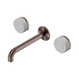 An image of Nero Tapware's Serenity Wall Basin Set 185mm Spout With Carrara Handle Brushed Bronze
